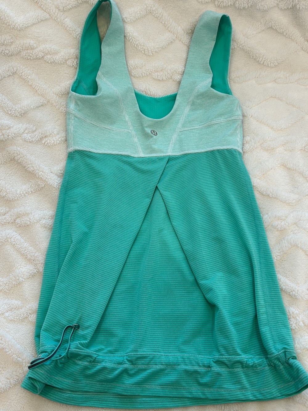 lululemon athletica Teal Striped Racerback Tank Top